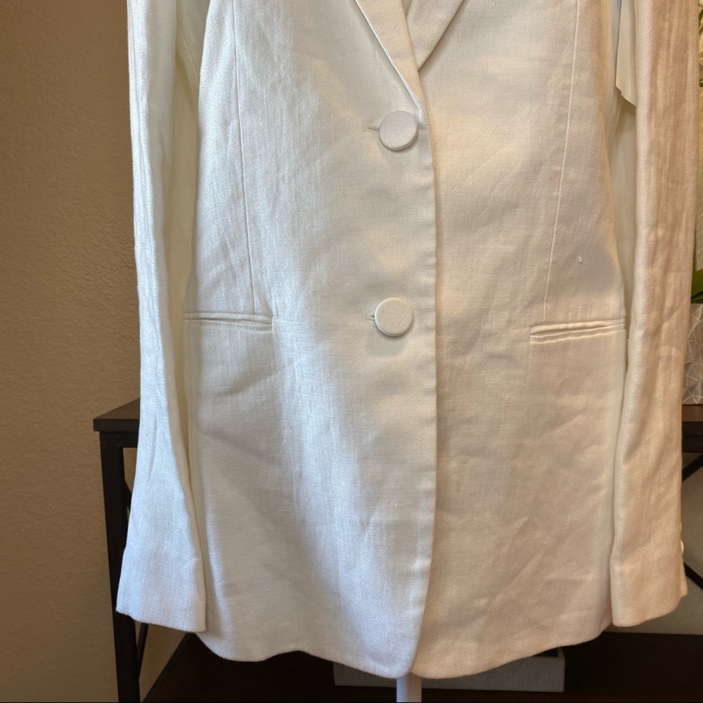 Helmut Lang Off-White Hemp and Cotton-blend Blazer - Picture 8 of 16